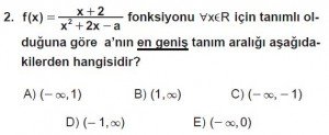 12. Sınıf Matematik kazanım Test 2 soru2