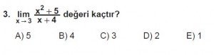 12. Sınıf Matematik kazanım Test 3 soru3