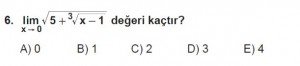 12. Sınıf Matematik kazanım Test 3 soru6