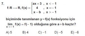 12. Sınıf Matematik kazanım Test 3 soru7