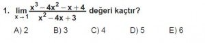 12. Sınıf Matematik kazanım Test 4 soru1