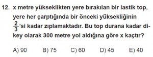 12. Sınıf Matematik kazanım Test 4 soru12