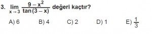 12. Sınıf Matematik kazanım Test 4 soru3