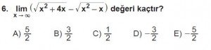 12. Sınıf Matematik kazanım Test 4 soru6