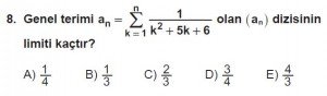 12. Sınıf Matematik kazanım Test 4 soru8