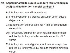 12. Sınıf Matematik kazanım Test 5 soru12