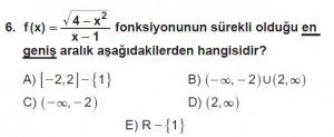 12. Sınıf Matematik kazanım Test 5 soru6