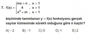 12. Sınıf Matematik kazanım Test 5 soru7