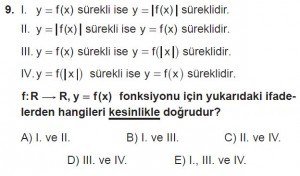 12. Sınıf Matematik kazanım Test 5 soru9