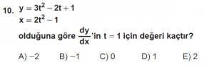 12. Sınıf Matematik kazanım Test 6 soru10