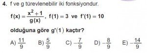 12. Sınıf Matematik kazanım Test 6 soru4