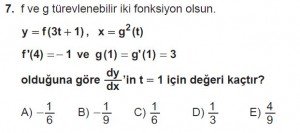 12. Sınıf Matematik kazanım Test 6 soru7