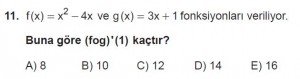 12. Sınıf Matematik kazanım Test 7 soru11
