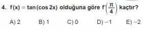 12. Sınıf Matematik kazanım Test 7 soru4