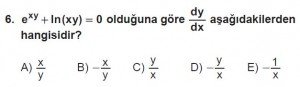 12. Sınıf Matematik kazanım Test 7 soru6