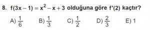 12. Sınıf Matematik kazanım Test 7 soru8