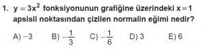 12. Sınıf Matematik kazanım Test 8 soru1