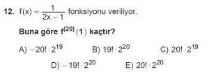 12. Sınıf Matematik kazanım Test 8 soru12