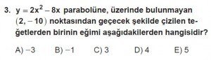 12. Sınıf Matematik kazanım Test 8 soru3