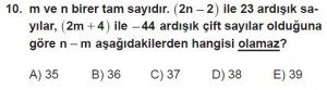 12. Sınıflar Matematik kazanım Test 1 soru10