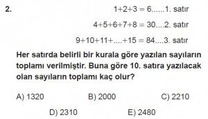 12. Sınıflar Matematik kazanım Test 1 soru2