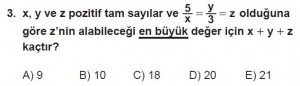 12. Sınıflar Matematik kazanım Test 1 soru3