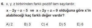 12. Sınıflar Matematik kazanım Test 1 soru6