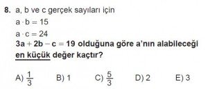 12. Sınıflar Matematik kazanım Test 1 soru8