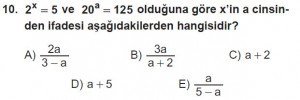 12. Sınıflar Matematik kazanım Test 10 soru10
