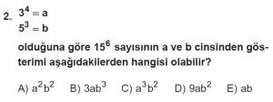 12. Sınıflar Matematik kazanım Test 10 soru2