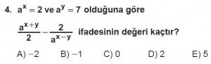 12. Sınıflar Matematik kazanım Test 10 soru4