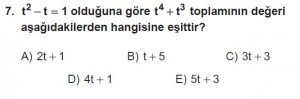 12. Sınıflar Matematik kazanım Test 10 soru7