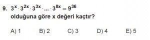 12. Sınıflar Matematik kazanım Test 10 soru9