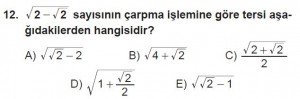 12. Sınıflar Matematik kazanım Test 11 soru12