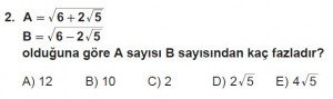 12. Sınıflar Matematik kazanım Test 11 soru2