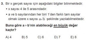 12. Sınıflar Matematik kazanım Test 11 soru3