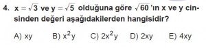 12. Sınıflar Matematik kazanım Test 11 soru4