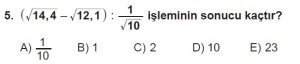 12. Sınıflar Matematik kazanım Test 11 soru5