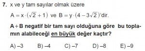 12. Sınıflar Matematik kazanım Test 11 soru7