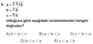 12. Sınıflar Matematik kazanım Test 11 soru9