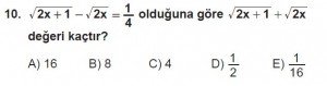 12. Sınıflar Matematik kazanım Test 12 soru10