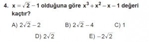 12. Sınıflar Matematik kazanım Test 12 soru4