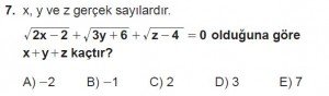 12. Sınıflar Matematik kazanım Test 12 soru7