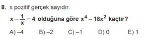 12. Sınıflar Matematik kazanım Test 13 soru8