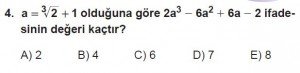 12. Sınıflar Matematik kazanım Test 14 soru4