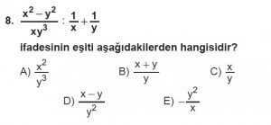 12. Sınıflar Matematik kazanım Test 14 soru8