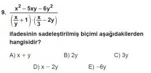 12. Sınıflar Matematik kazanım Test 14 soru9