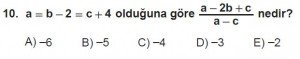 12. Sınıflar Matematik kazanım Test 16 soru10