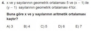 12. Sınıflar Matematik kazanım Test 16 soru4