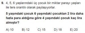 12. Sınıflar Matematik kazanım Test 16 soru9